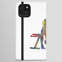 Young woman practices gymnastics in watercolor iPhone Wallet Case