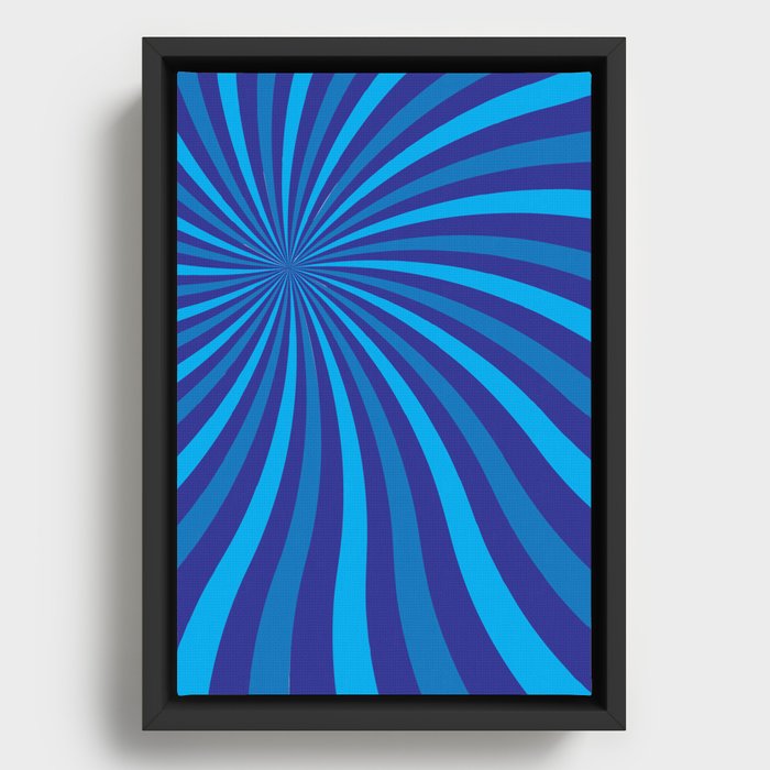 Blue Swirl Framed Canvas