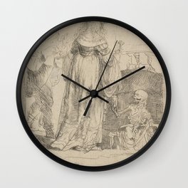 Rembrandt (Rembrandt Van Rijn) - Death Appearing To A Wedded Couple From An Open Grave (1639) Wall Clock