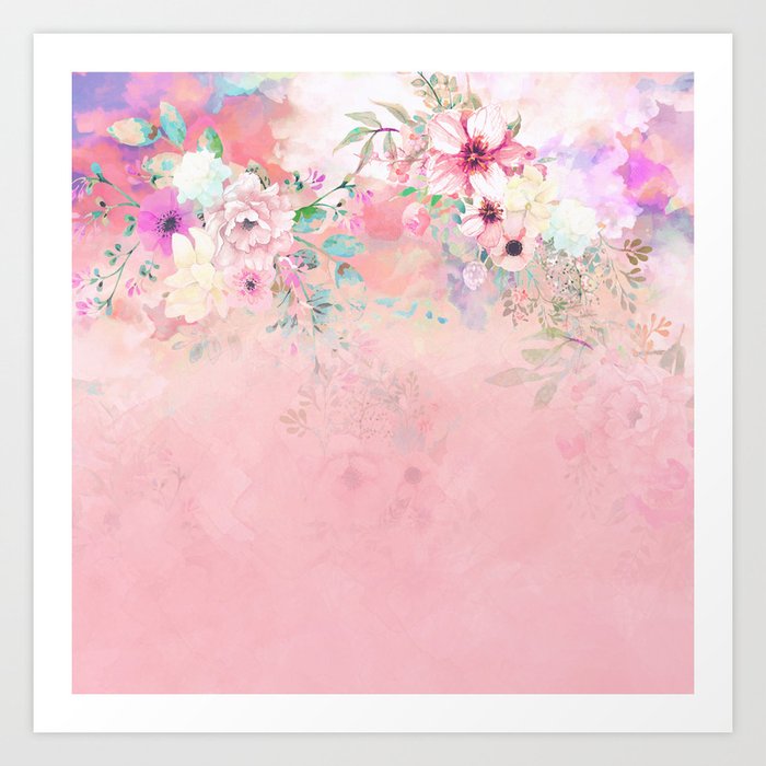 Botanical Fragrances in Blush Cloud-Immersed Art Print