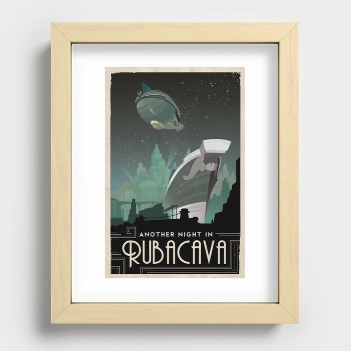 Grim Fandango Vintage Travel Poster - Rubacava Recessed Framed Print