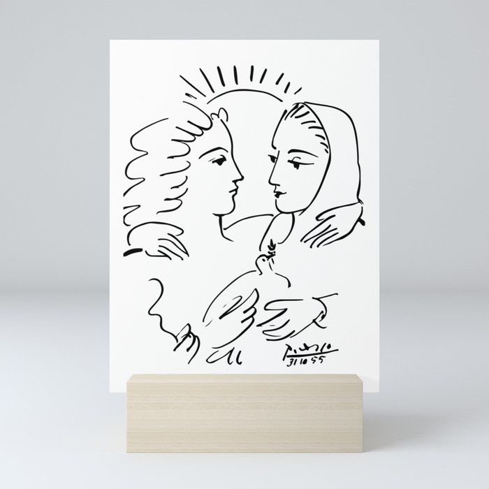 Picasso - Women With A Dove 1955 T Shirt, Artwork Sketch Mini Art Print