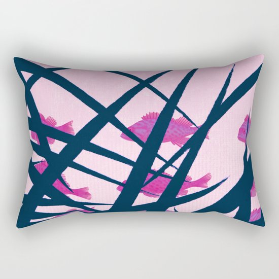 pink fish Rectangular Pillow