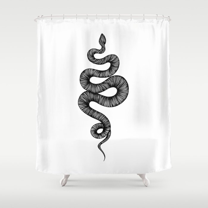 THE SNAKE Shower Curtain by Thiago Bianchini