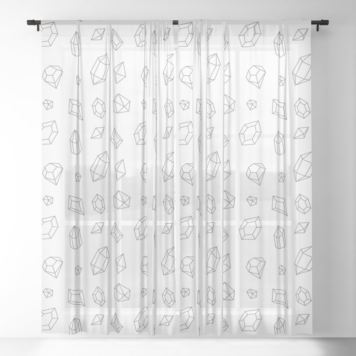 Grey Gems Pattern Sheer Curtain