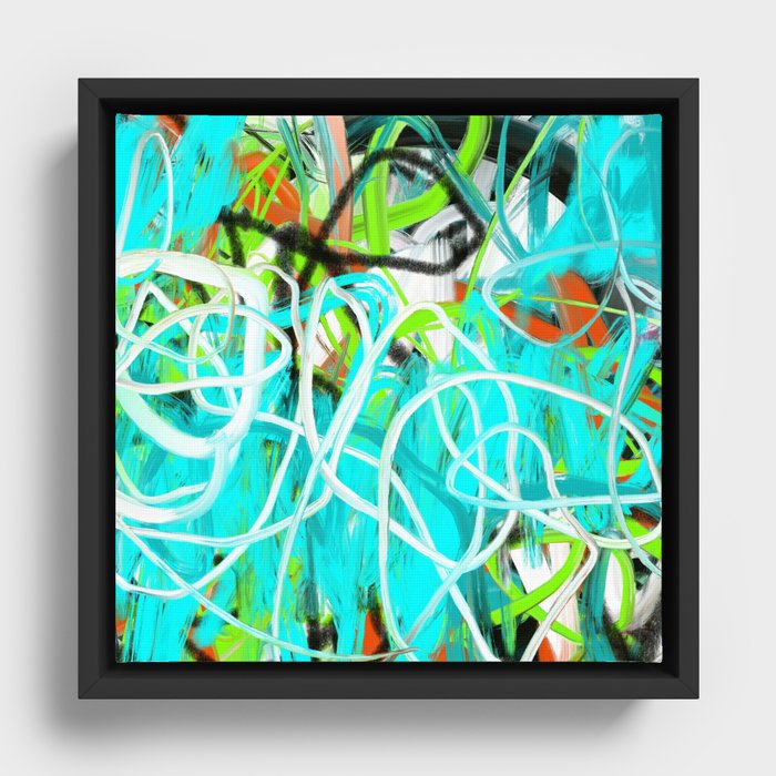 Abstract expressionist Art. Abstract Painting 95. Framed Canvas
