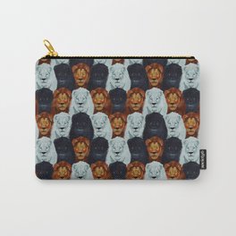 seamless pattern of stacked lion heads with digital painting Carry-All Pouch