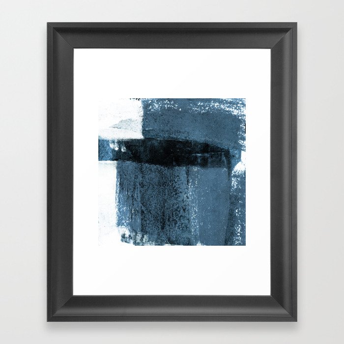 Torn Edges Blue Blue Grey And White Minimalist Abstract Painting