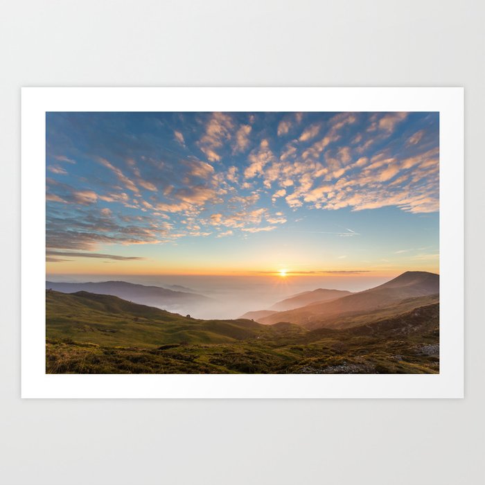 Sunset from the Appennines Art Print