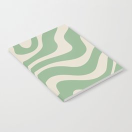 Warped Swirl Marble Pattern (sage green/cream) Notebook