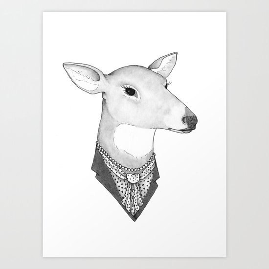 Mrs. Deer Art Print
