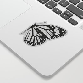 Monarch Butterfly | Right Butterfly Wing | Vintage Butterflies | Black and White | Sticker