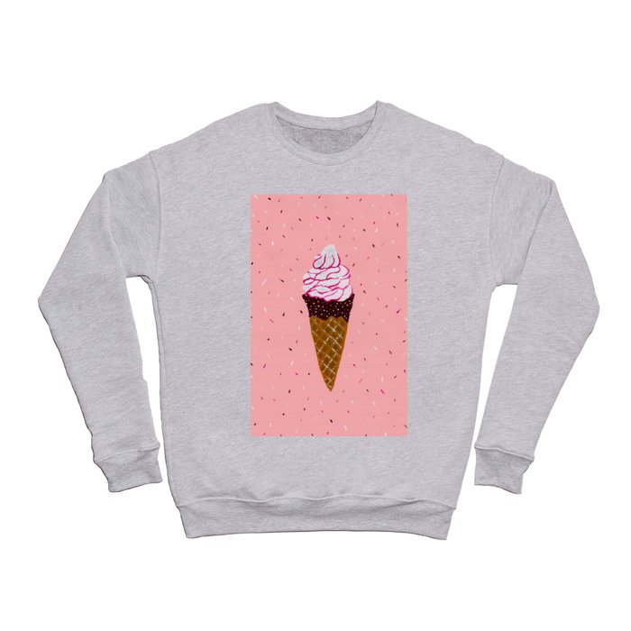 Vanilla and strawberry sauce ice cream Crewneck Sweatshirt