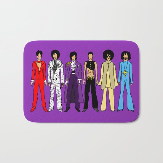 Outfits of Purple Fashion on Purple Bath Mat