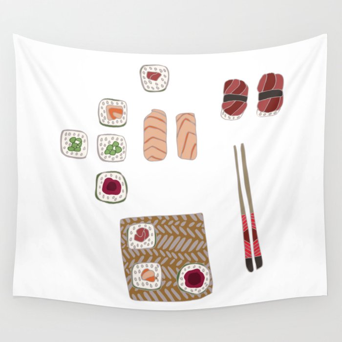 Japanese Sushi Wall Tapestry