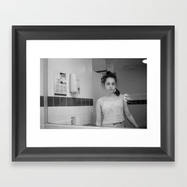 Girl with Rat Framed Art Print