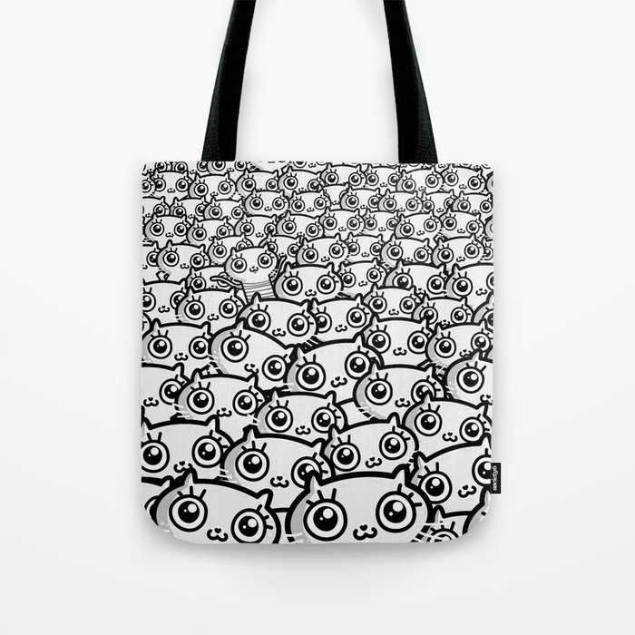Crazy Cat Lady Dreams (in b/w) Tote Bag