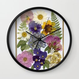 Pressed Flower Garden Wall Clock