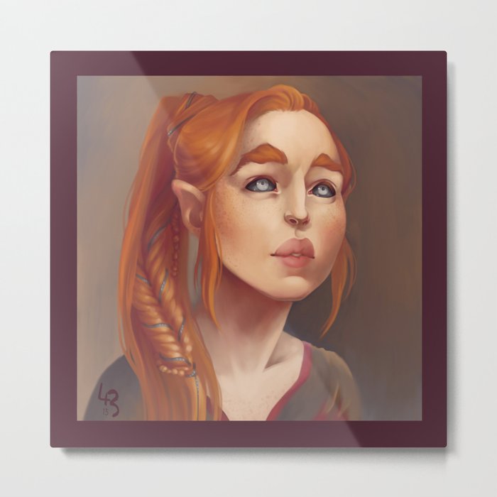 Redhead Elf Portrait Metal Print