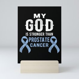 Prostate Cancer Awareness Light Blue Ribbon Gifts Mini Art Print