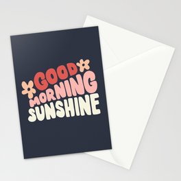Good Morning Sunshine - Blue & Pink Stationery Card