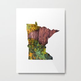 Minnesota Map | Autumn Forest and Texture Metal Print | Mn, Landscape, Autumn, Hikingtrail, Midwest, Map, Fallcolors, Travel, Leaves, Minnesota 