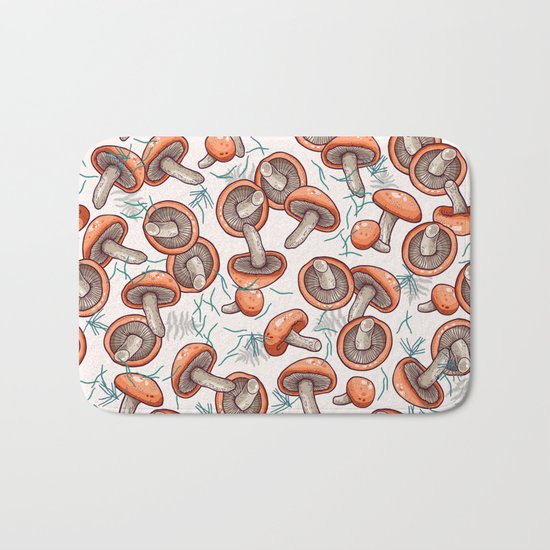 tasty shiitake pattern Bath Mat