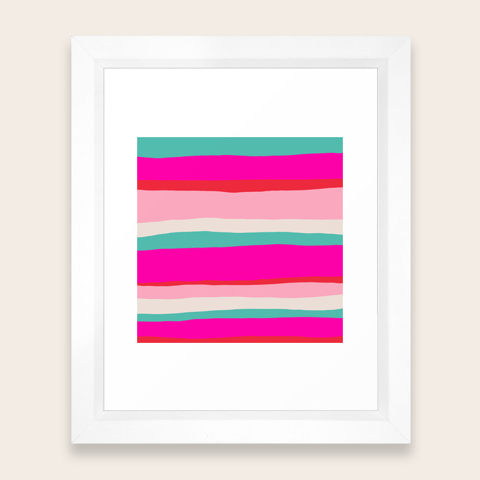 Candy Stripe Christmas Framed Art Print By Sunshinecanteen Society6