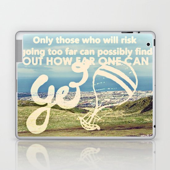 Adventure Quote, hot air balloon Laptop & iPad Skin