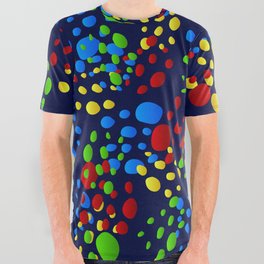 Colorful Paint Drops Design  All Over Graphic Tee