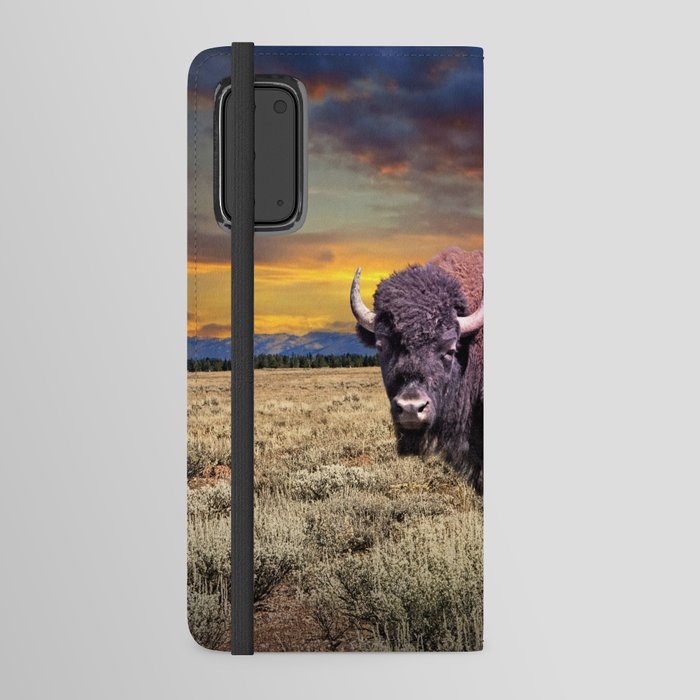 American Bison the National Mammal of the USA in Yellowstone National Park Android Wallet Case