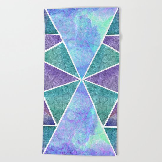 Geometric Reflection Beach Towel