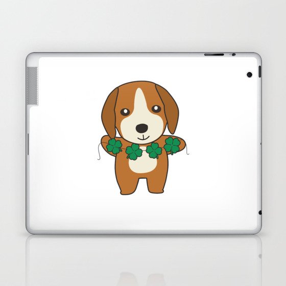 Beagle Shamrocks Cute Animals For Happiness Laptop & iPad Skin