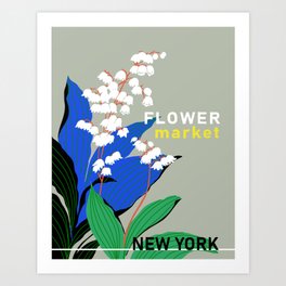 Flower Market New York Art Print