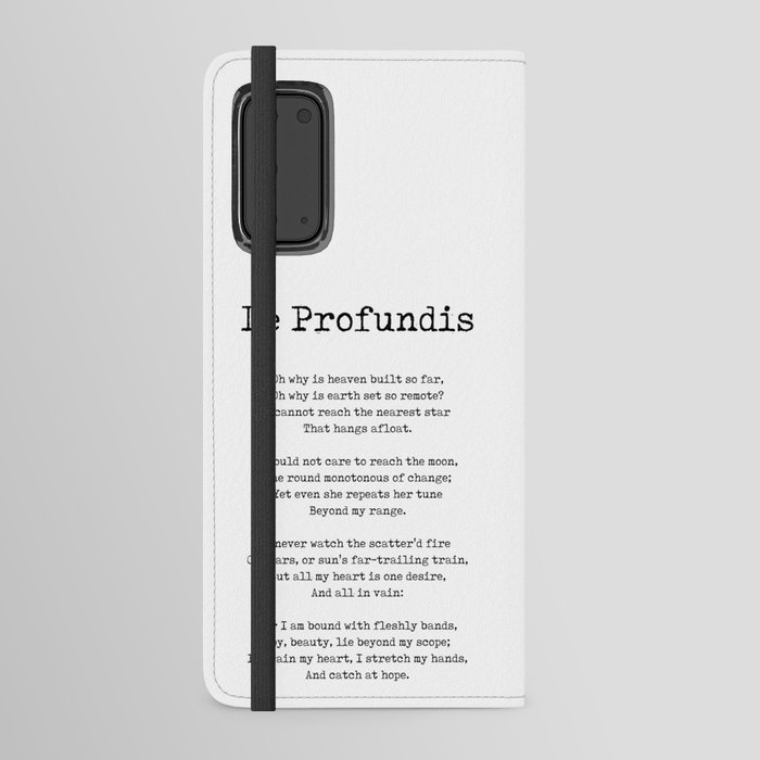 De Profundis - Christina Rossetti Poem - Literature - Typewriter Print 1 Android Wallet Case