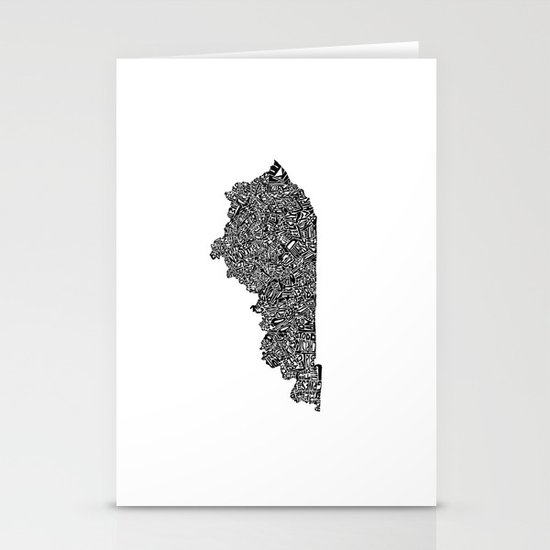 Typographic Kentucky Stationery Cards