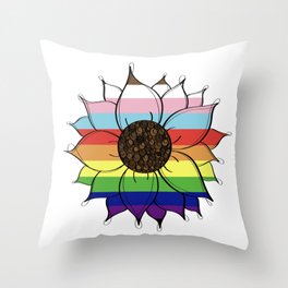 sunflower pride Throw Pillow