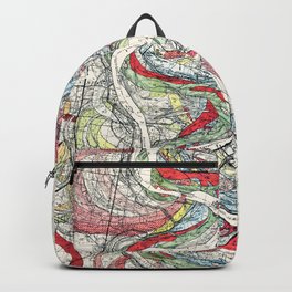 Beautiful Vintage Map of the Mississippi River Backpack | Pattern, Scientific, Chart, River, Interesting, Map, Modern, Mississippi, Southern, Cool 