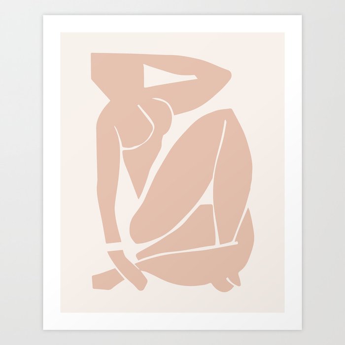 Blush Pink Matisse Nude III, Henri Matisse Abstract Woman Artwork Decor Art Print