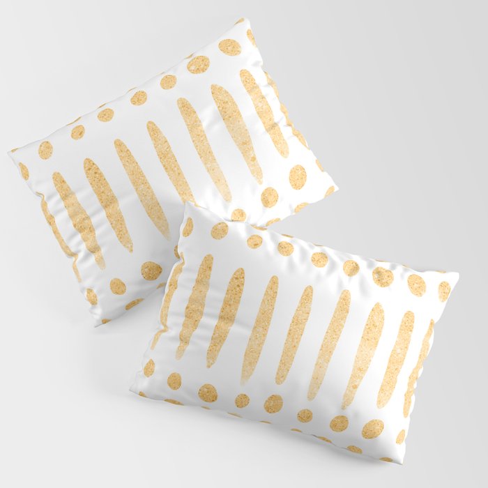 Gold yellow line pattern Pillow Sham