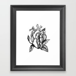 Corpse Flower: Rosebud Heart Framed Art Print