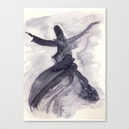 whirling dervish - sufi meditation - ink wash Canvas Print