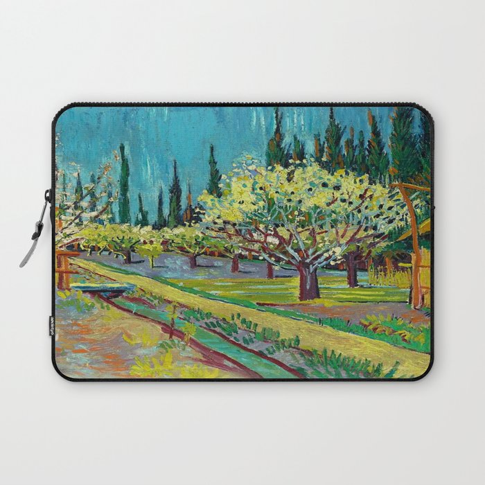 Orchard Bordered by Cypresses, 1888 by Vincent van Gog Laptop Sleeve