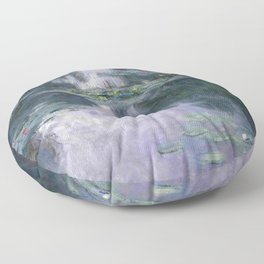 Monet, water lilies or nympheas 1 water lily Floor Pillow