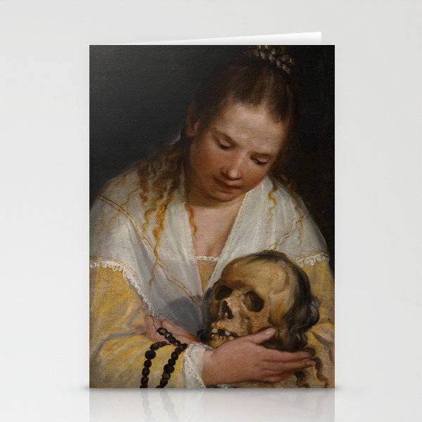 A Young Woman Contemplating a Skull  Stationery Cards