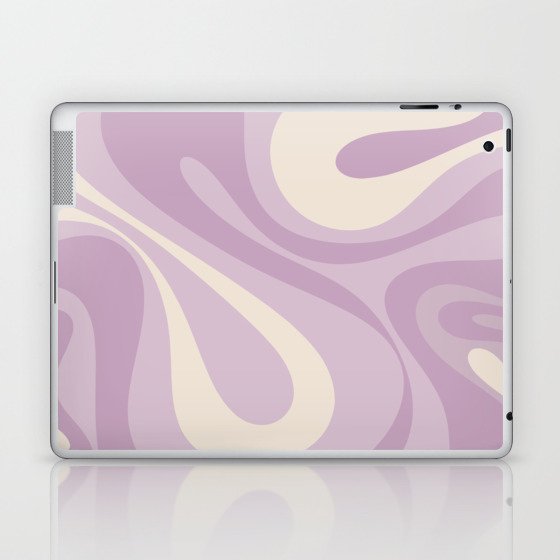 Mod Swirl Retro Abstract Pattern in Lavender Cream Laptop & iPad Skin