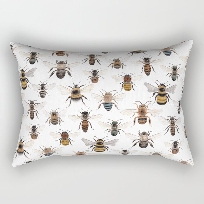 A Collection of Native Bees Rectangular Pillow