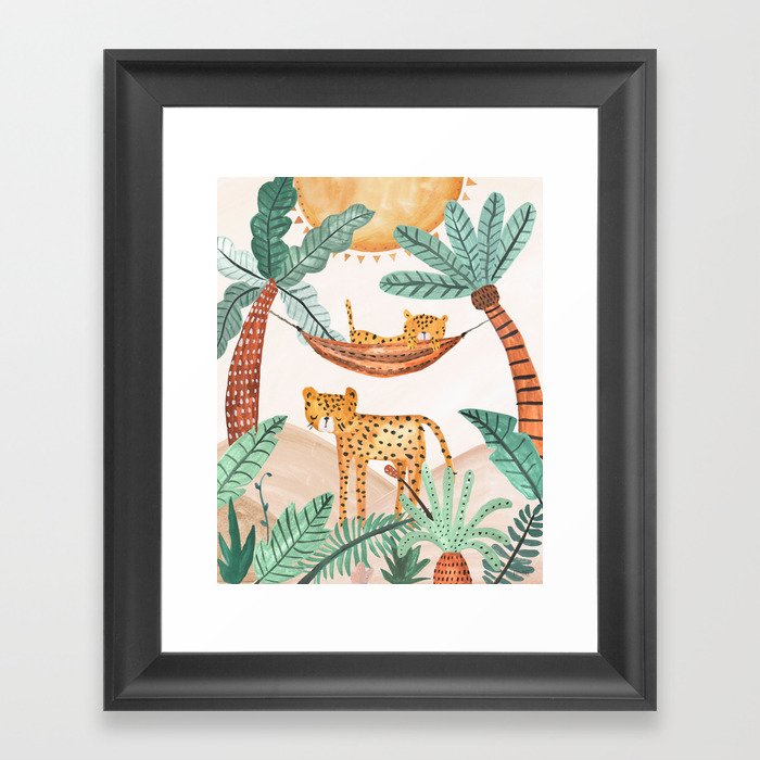 Pip+Phee Jungle Horizon Cheetahs - Nursery Art Print Framed Art Print