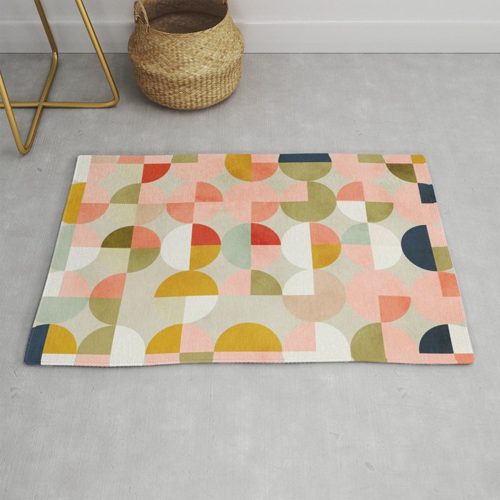 shapes mid century modern abstract Rug