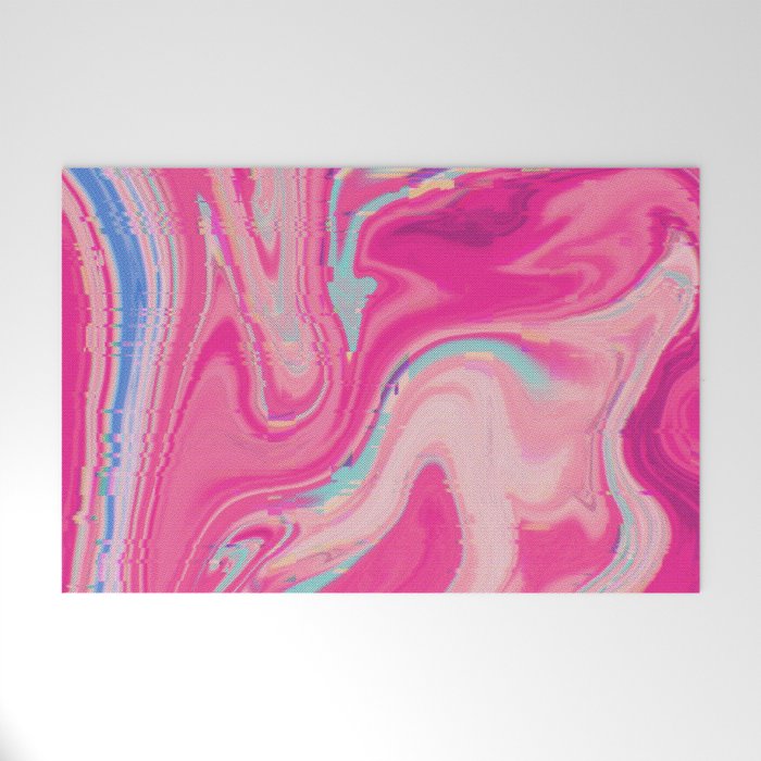 Pink abstract Glitch  Welcome Mat